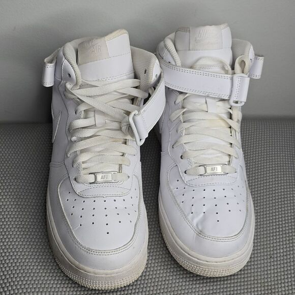 Nike Air Force 1‎ Mid White Size 10 Mens AF1 315123-111 Triple - Picture 2 of 10